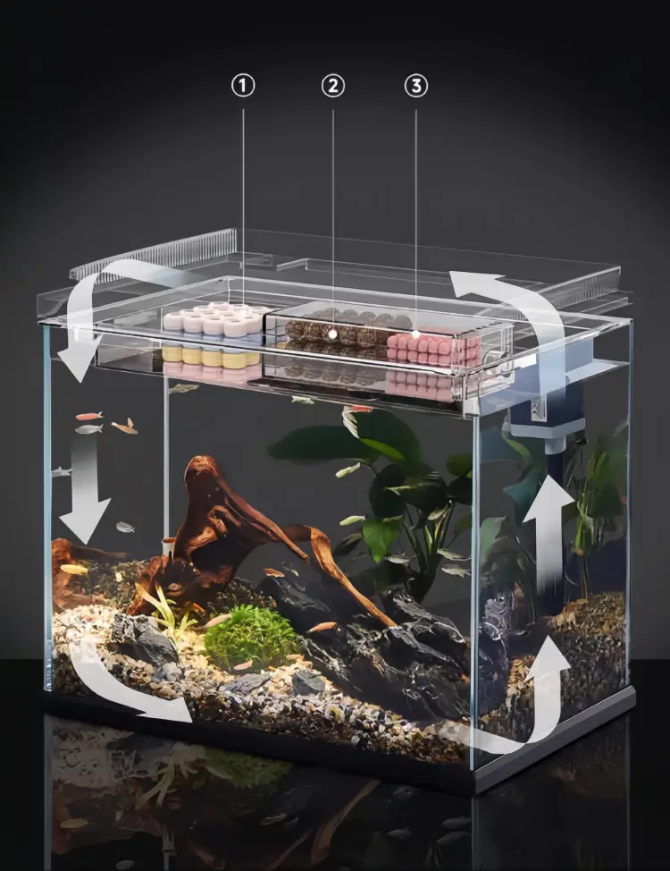 Fish tank with removable modular filter