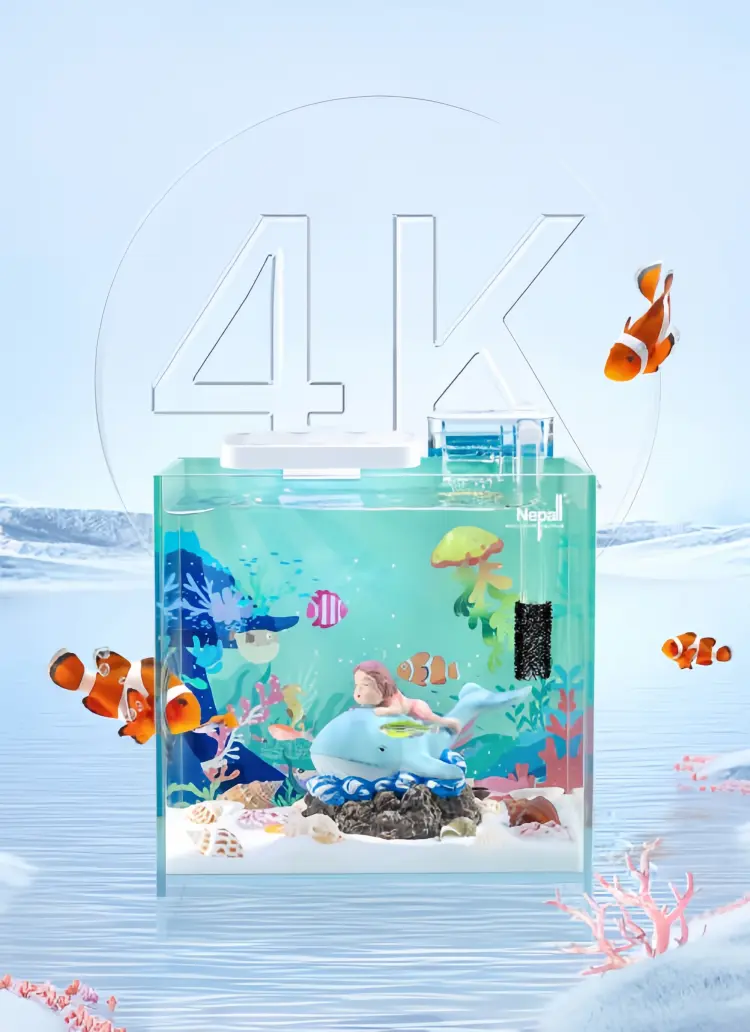 High-definition glass desktop fish tank
