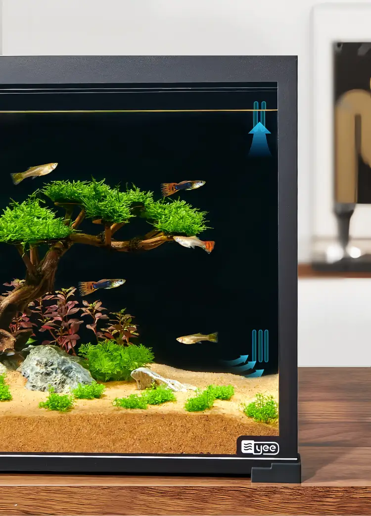 sliding ultra-white glass fish tank with back filter wholesale 8 - yee