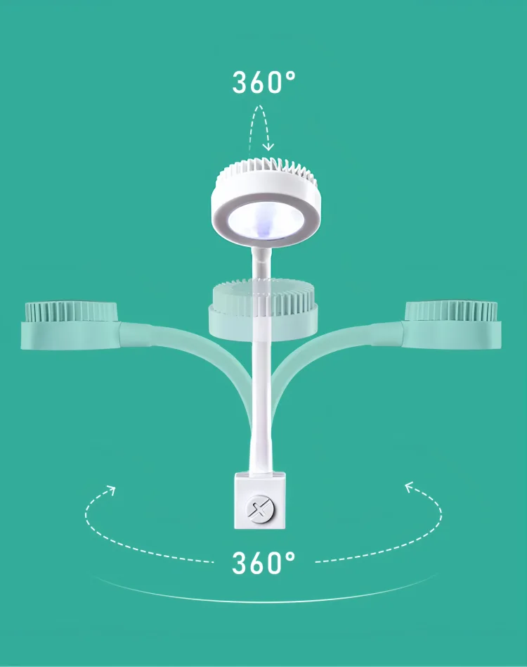 360° no dead angle adjustment, flexible lighting