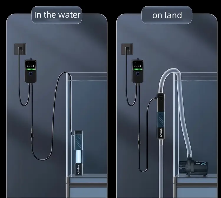 Amphibious uv light for fish tank