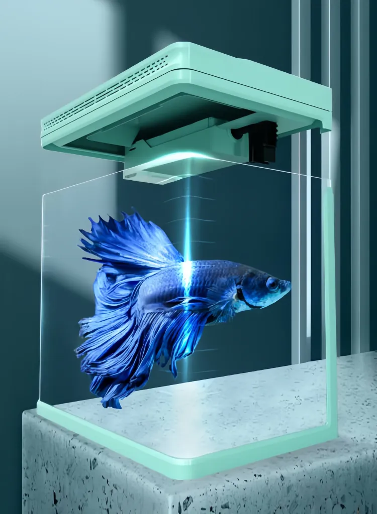 Ultra-clear glass curved fish tank
