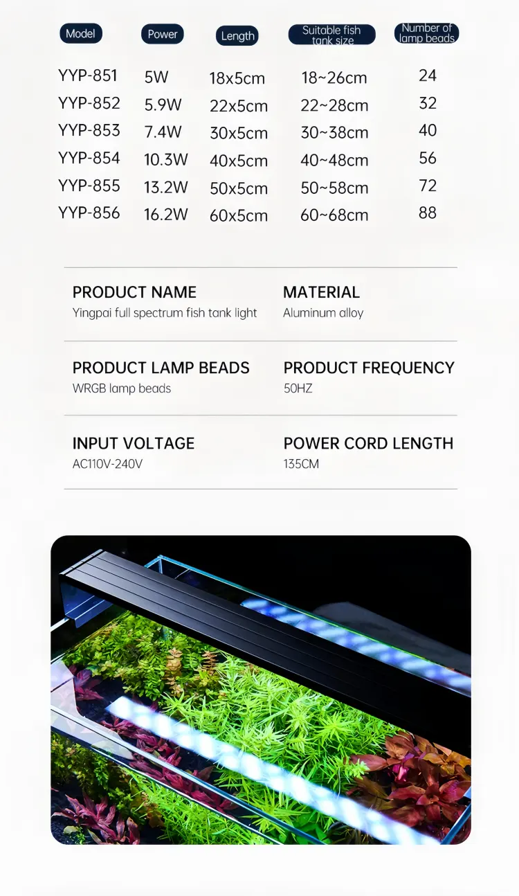 aquarium planted tank light product parameters 2