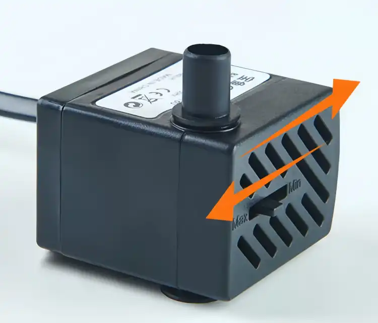 Adjustable water pump to reduce filtering noise