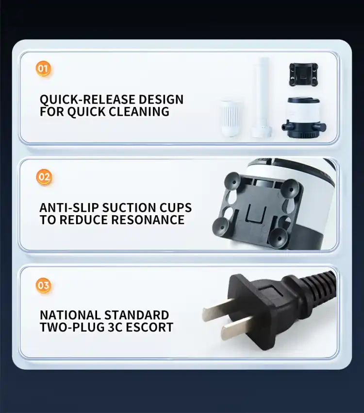 More details of fish tank submersible pump