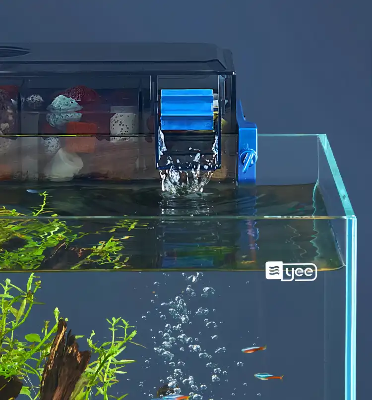 Waterfall style water outlet, aesthetically pleasing with added oxygen