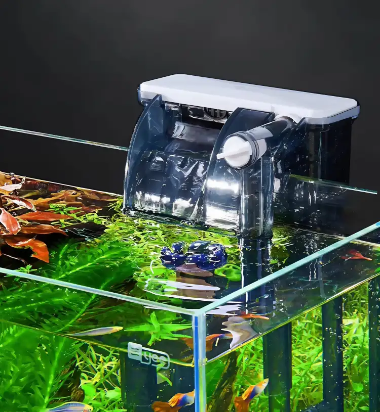 Waterfall-style water outlet design to increase the oxygen content of the water