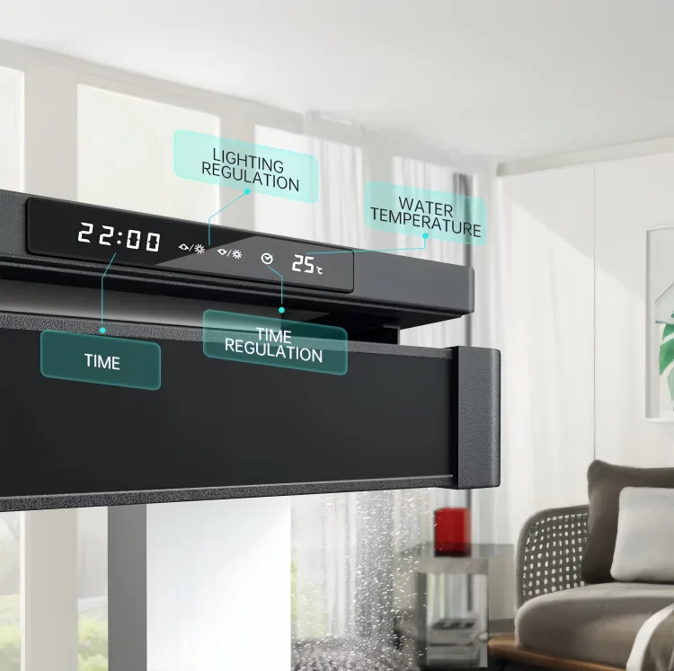 Integrated time, temperature display and touch-controlled lighting