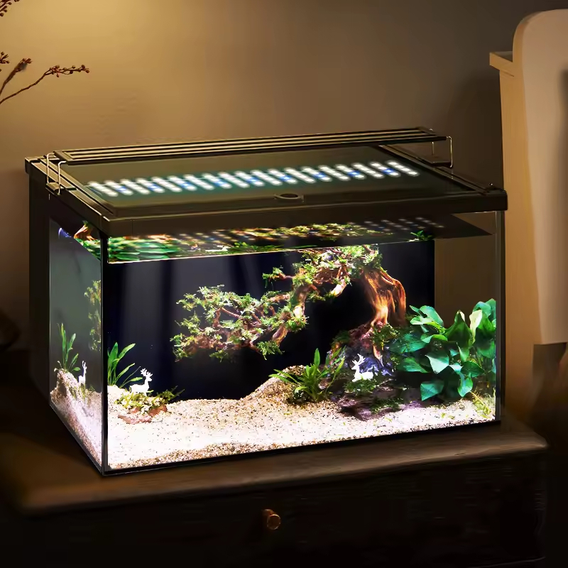 YEE Desktop Back Filter Fish Tank With Cover