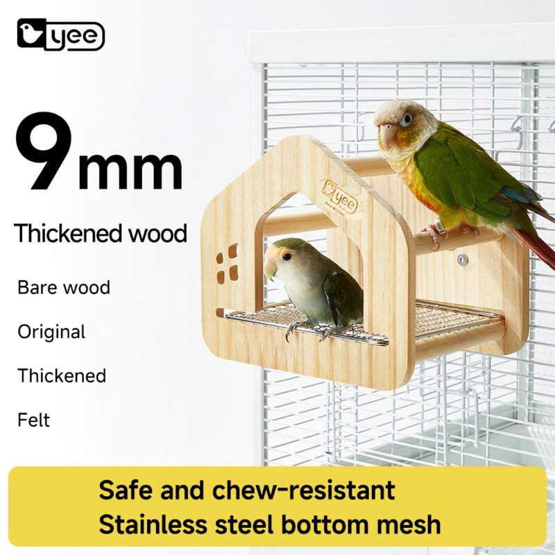 Premium Wooden Bird Nest Box – Natural Wood Nesting House for Parrots, Budgies, Cockatiels & Small Birds