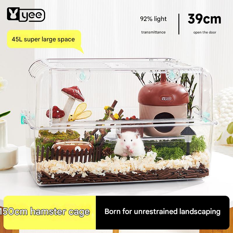 YEE hamster enclosure Transparent hamster cage
