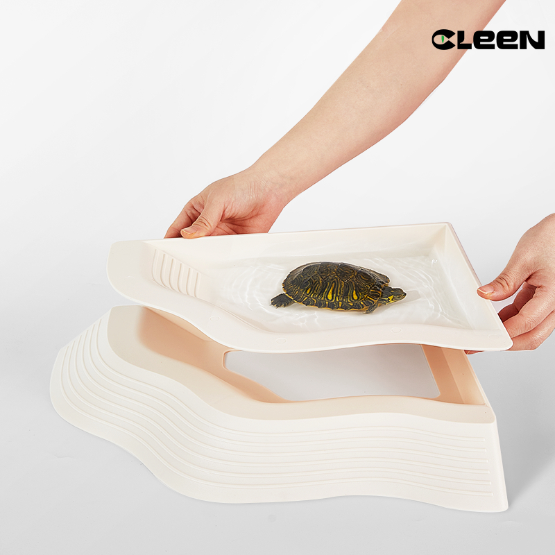Turtle Bath with Ramp Tortoise Feeding Dish